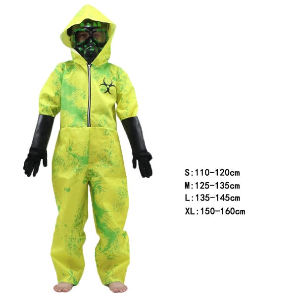 Barn Toxic Hazmat Cosplay Kostyme Grønn