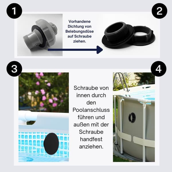 Vinterpoolplugg og dækdæksel til Intex & Bestway pools - Frostsikker gevindforbindelse