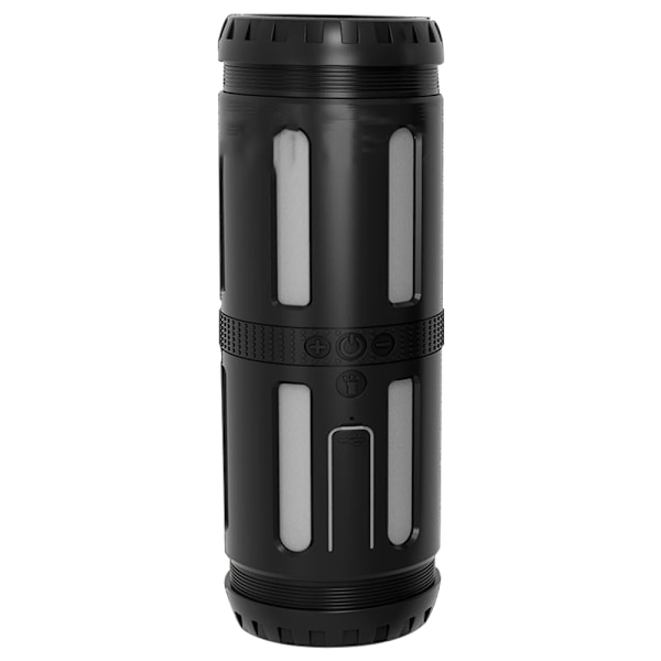 Bluetooth-högtalare, bärbar musikbox, 15 timmars speltid, Bluetooth-högtalare med LED-ljus, 20 m räckvidd - svart