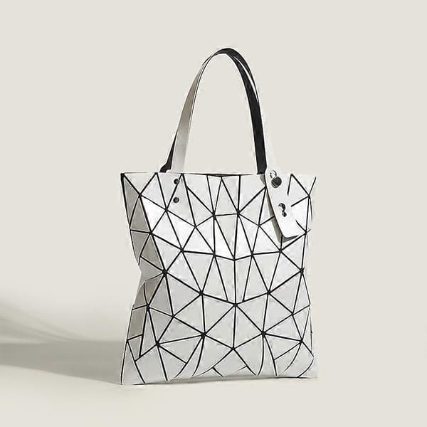 Ny Geometrisk Diamant Splejsning Dame Taske 6 Gitre Samme Stil Håndholdt Skuldertaske