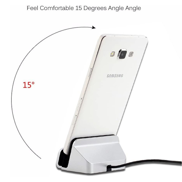 2036 Mobiltelefon Lader Dock Stativ - Apple Sølv