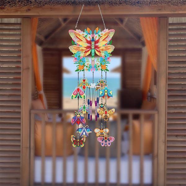 DIY Diamond Painting Wind Chimes Kit Sturdy Charming Decorative Props for Balcony Patios