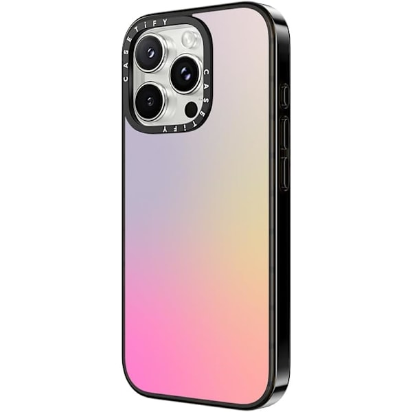 Kompakt iPhone 16 Pro Max Deksel [Lettvekt / 1,2 m 2X Militær Grad Fallbeskyttelse/Slank] - Kirsebær - Klar Svart Pastel Gradient iPhone 16 Pro Max