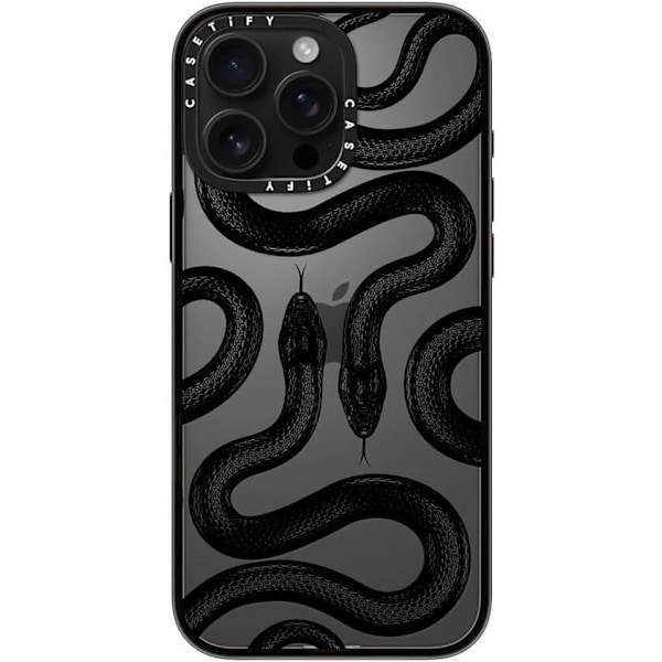 Kompakt iPhone 16 Pro Max Deksel [Lettvekt / 1,2 m 2X Militær Grad Fallbeskyttelse/Slank] - Kirsebær - Klar Svart Black Kingsnake iPhone 16 Pro Max