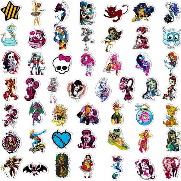 50 kpl Monster High -tarraa vedenpitävät tarrat Matkatavarat Skeittilauta Vedenpullo Tarrat Tarra Pyörä Puskuri Lumilauta Koristele (Monster High )
