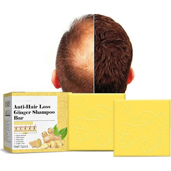 Ingefærshampoo-sæbe, hårvækstshampoo-bar, solid shampoo-bar, hårgenvækstshampoo-sæbe
