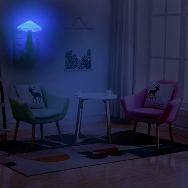 Set med 2 sensor LED nattljus Plug-in magisk svamp nattljus söt vuxen nattljus sovrum, badrum, toalett, hall, trappa, kök blå