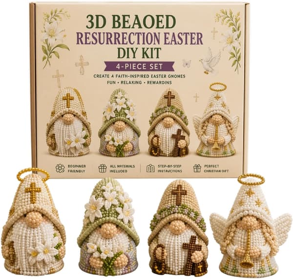 3D Beaded Animal DIY Kit, Handmade Creative Jewelry Art Craft Kit, Suitable for Adults and Beginners (Easter Beaded DIY Kit)