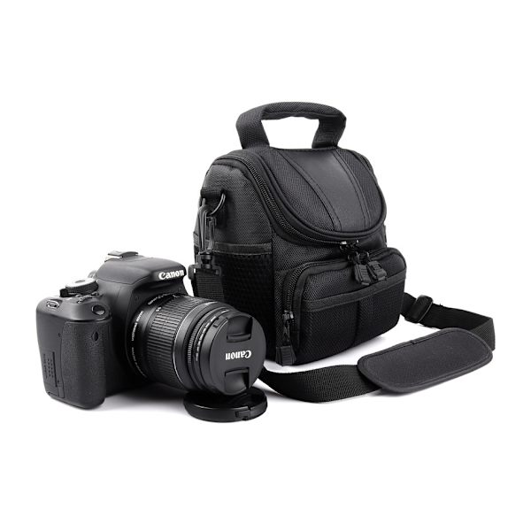 Keskipehmeä pehmustettu kameravarustelaukku/kotelo Nikonille, Canonille, Sonyille, Pentaxille, Olympus Panasonicille, Samsungille ja monille muille