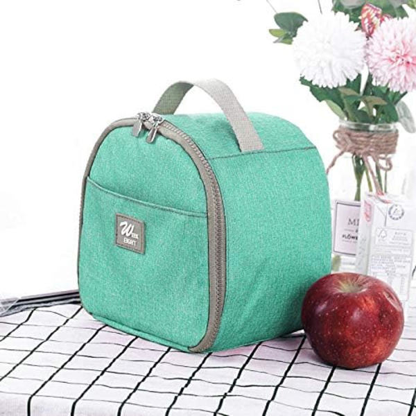 Liten lunchväska för kvinnor män Miniisolerad lunchlåda Bärbar kylväska Återanvändbar mellanmålsväska Vuxen lunchhink Petty matbehållare Grön