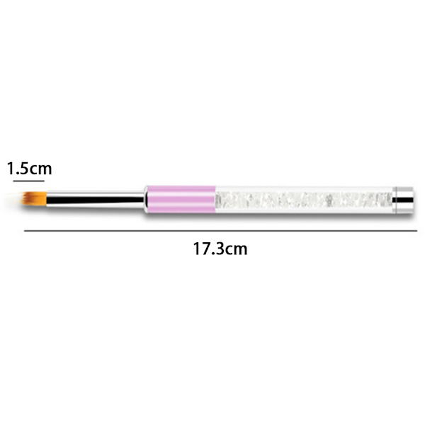 2PCS nagelkonst sicksack målarpenna - rosa stång vit diamant sicksack penna smink