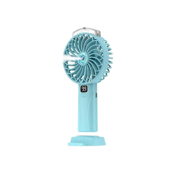 Ventilator USB Håndholdt Bærbar Genopladelig Spraytilstande Kølende Batterigaver Light Blue