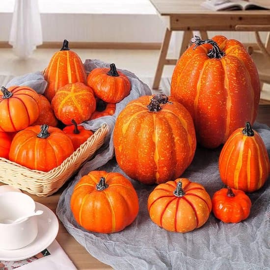Græskar Efterårsdekoration - Kunstige Græskar til Thanksgiving og Halloween, 7 Dele