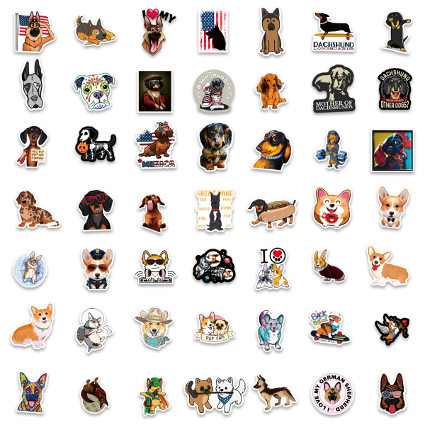 100 stycken taxhundklistermärken vattentäta vinylklistermärken lämpliga för bärbara datorer, surfplattor, vattenflaskor, cyklar, bagagedatorer