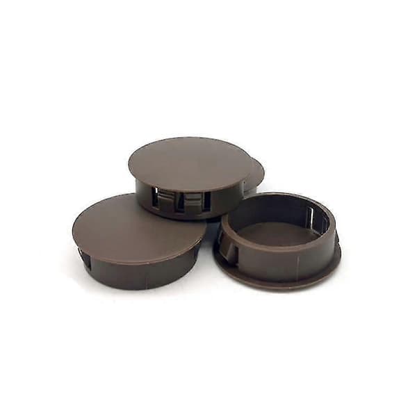 10 stk. runde plastikdæksler til møbler med snap-hulprop Black 50mm
