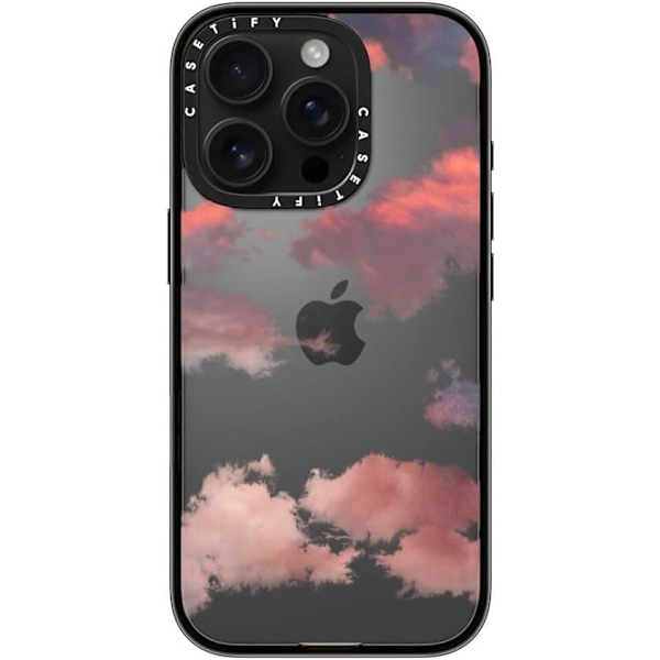 Kompakt iPhone 16 Pro Max Deksel [Lettvekt / 1,2 m 2X Militær Grad Fallbeskyttelse/Slank] - Kirsebær - Klar Svart Clouds (Red) iPhone 16 Pro