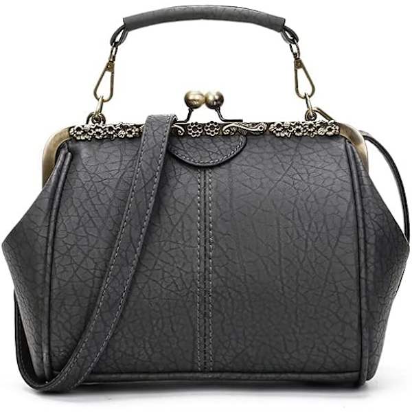 Retro Hollow Handväska för Kvinnor Läder Axelväska Kväll Kuvertväska Kiss Lock Stängning Crossbody Väska Handväska