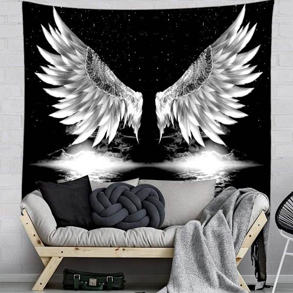 Esteettinen Trippy Boho Psykedeelinen Hauska Hippi Seinävaate Enkeliveistokset Taidekoriste Makuuhuoneeseen Olohuoneeseen Opiskelija-asuntolaan, 150×100 Cm (60×40 Tuumaa)