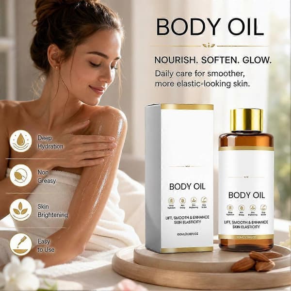 Anti-Aging Kroppsolja - Uppstramande, Återfuktande & Snabbt Absorberande