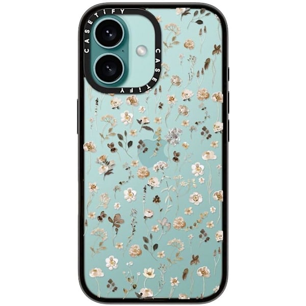 Kompakt iPhone 16 Pro Max Deksel [Lettvekt / 1,2 m 2X Militær Grad Fallbeskyttelse/Slank] - Kirsebær - Klar Svart Wildflower Friday iPhone 16
