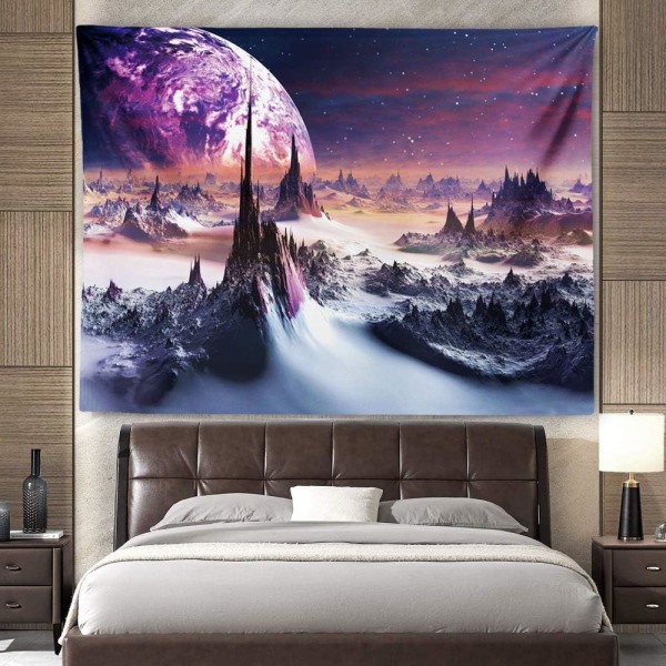 Gobelängväggbonad Galaxy Planet Gobeläng för sovrum vardagsrum sovsal hemväggdekor 51 x 59 tum