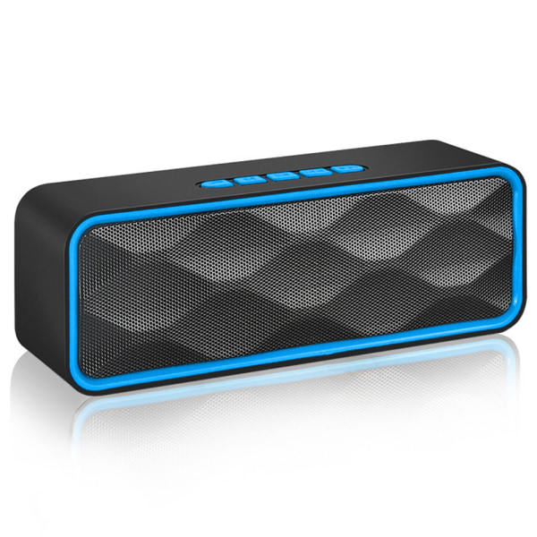 Bärbar Bluetooth högtalare, TWS Bluetooth 5.0 trådlös högtalare med 3D Stereo Hi-Fi-bas, inbyggd 1500 mAh batteri-blå