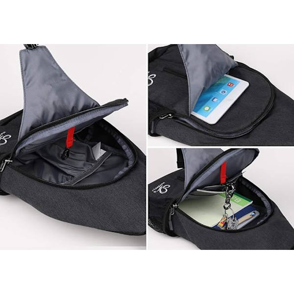 Crossbody Sling Ryggsäck Sling Väska Resväska Vandring Bröstväska Dagryggsäck