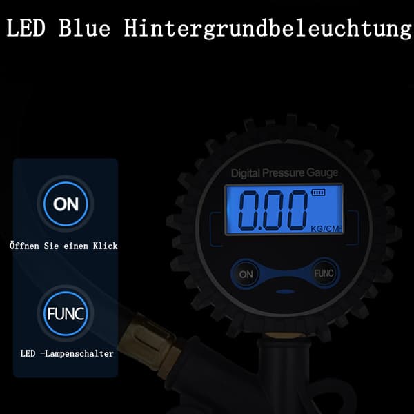 Digital däckpump Däcktrycksmätare med LCD-skärm Lufttrycksmätare Däcktrycksmätare Tryckluft Hög precision