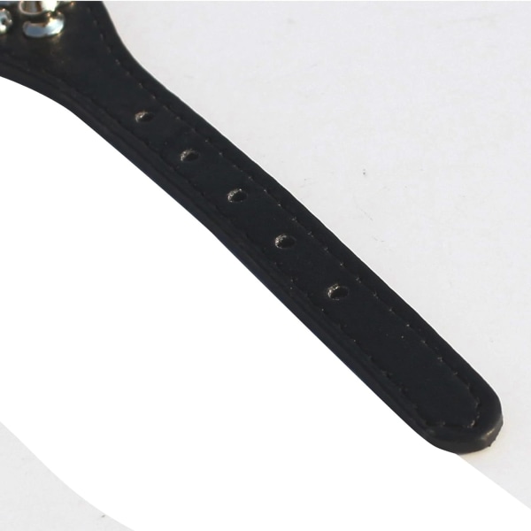 2PACK läderhalsband med dubbar och dubbar 1 tum brett för små/X-små raser och valpar (svart, S: 2,5x37 cm)