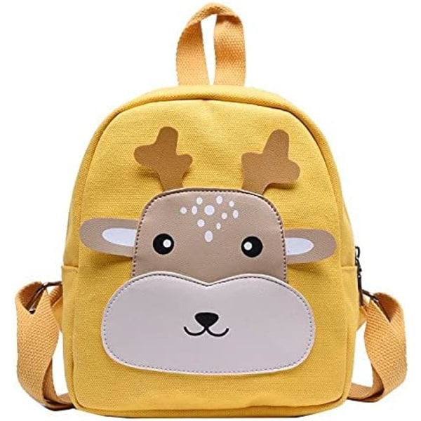 Cartoon Little Deer Bear Skolryggsäck Söt Barn Skolryggsäck Pojkar och Flickor Skolväska (Färg: Huang se lu)