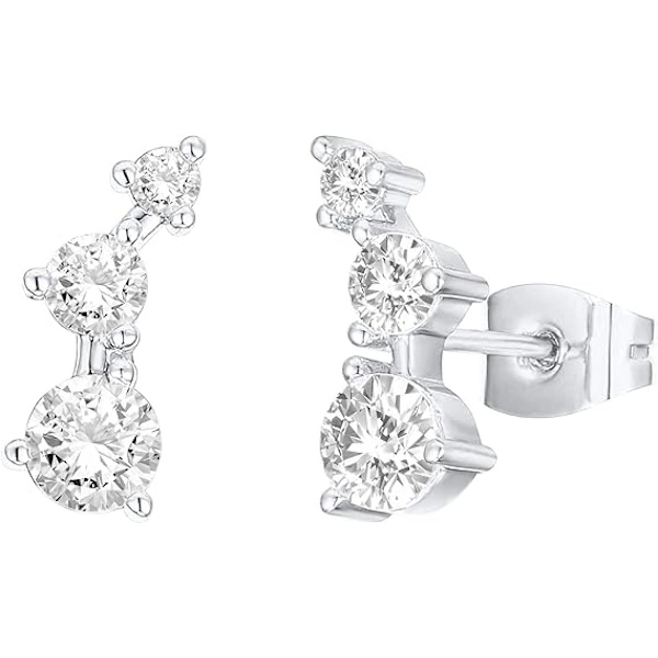 14K Guldpläterade Cubic Zirconia Örhängen - Faux Diamond Arrow Örhänge Klättrare Mode Örhängen för Kvinnor