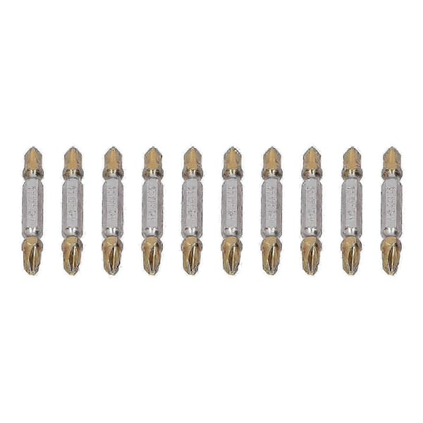 10st Ph2 Långa Magnetiska Skruvmejselbits Set Kors Power Tool Bit Sand Silver Färg5a Titaniserad