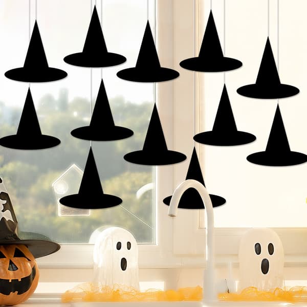 Papirhængende Halloween-pynt 12 stk. Traditionel hat Indendørsdekorationer