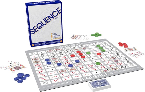 Sequence - Original Sequence Game with Parallel Panels, Cards and Chips (Packaging May Vary) White, 10.3 x 8.1 x 2.3 inches (approx. 26.2 x 20.6 x 5.9 cm)