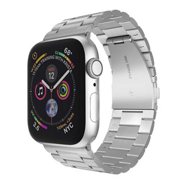 Kompatibelt Apple Watch-armband 38mm-40mm/42mm-44mm Ersättning Rostfritt Stål Metallband 38-40mm silver