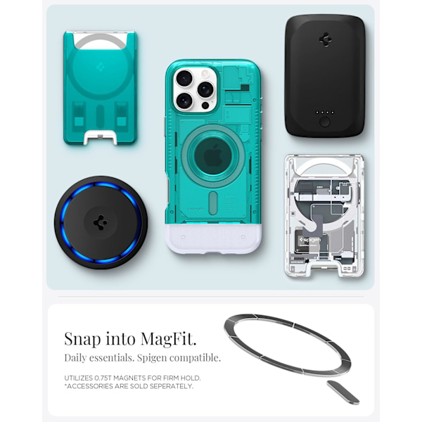 Spigen Cover til iPhone 16 Pro Max, Classic C1 MagFit Designet til Apple iPhone 16 Pro Max - Bondi Blue Bondi Blue iPhone 16 Pro Max
