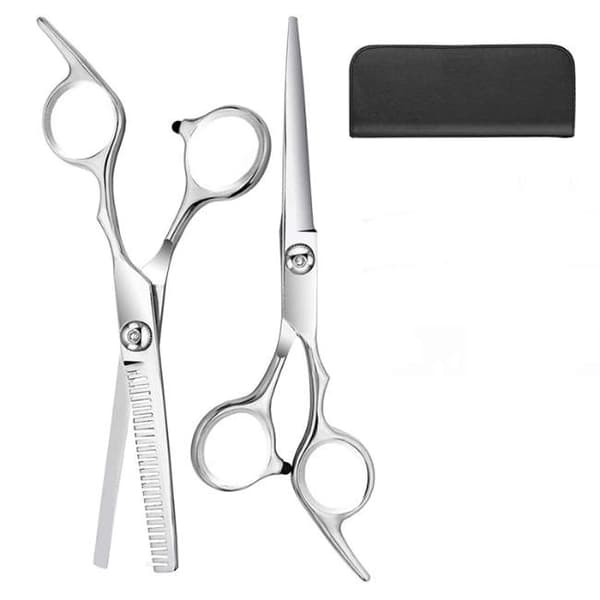 Professional Hairdressing Scissors and Thinning Scissors Luxury 9 pieces Silver 330