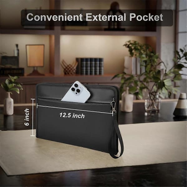 Fireproof Document Bag with Lock, 33x23.4 cm Fireproof Money Bag, with Zipper and Lock, Suitable for Tablets, A4 Documents -