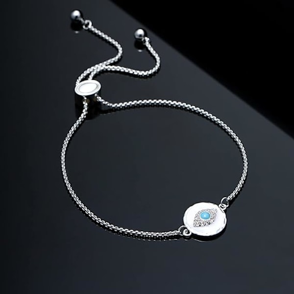 Onda öga armband, sidled kors armband, silver/guld/roséguld armband för kvinnor flickor justerbar glidkedja smycken