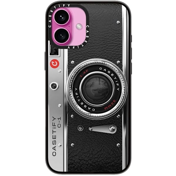 Kompakt iPhone 16 Pro Max-fodral [Lättviktigt / 4 fot 2X Militärklass Fallskydd / Smalt] - Körsbär - Klar Svart Camera Case - Classic iPhone 16 Plus
