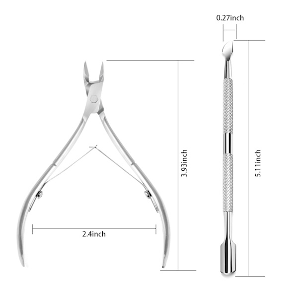 En uppsättning manikyrverktyg för död hud (silver) - 8710+ stål push pvc-väska