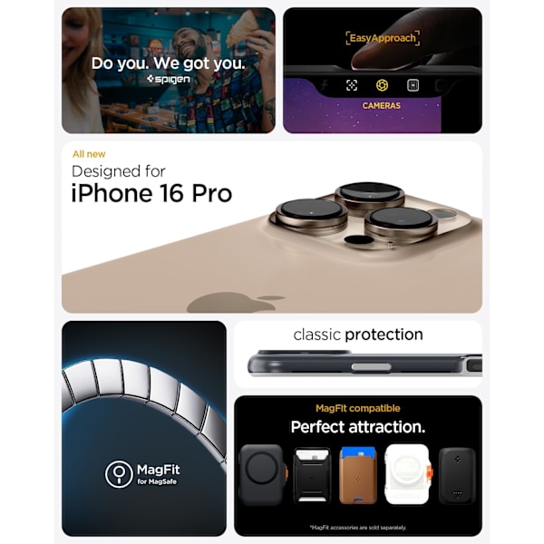 Spigen Fodral för iPhone 16 Pro Max, Classic C1 MagFit Designad för Apple iPhone 16 Pro Max - Bondi Blå Graphite iPhone 16 Pro