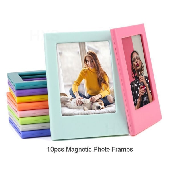 Color random -10pcs,3-inch magnetic photo frame selling creative DIY ever-changing combination plastic -6.2*4.5cm (inner page)