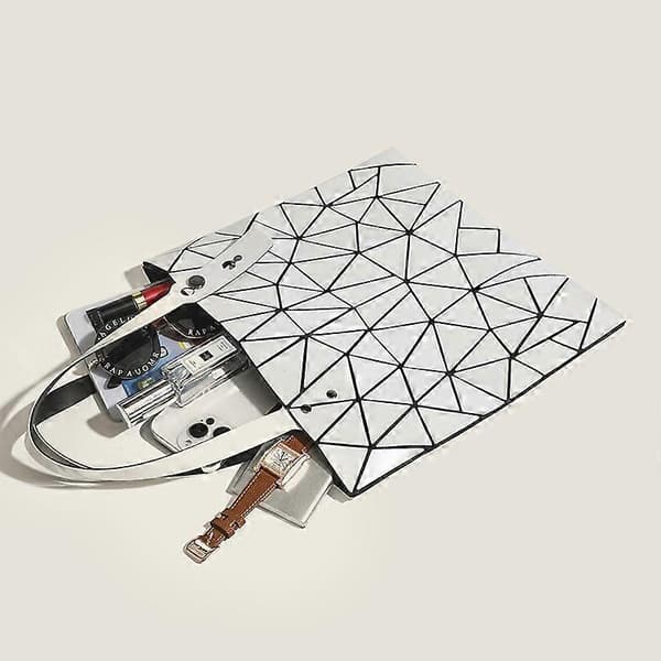 Ny Geometrisk Diamant Splejsning Dame Taske 6 Gitre Samme Stil Håndholdt Skuldertaske