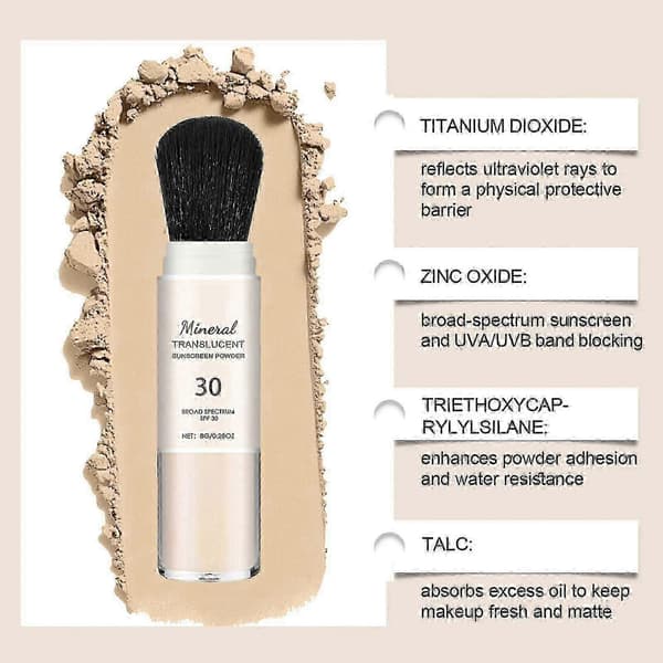 Hawaiian Tropic Mineral Translucent Solcremepudder m/ Børste SPF 30