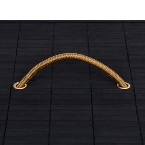vidaXL Laundry Basket Bamboo with 2 Sections Black 72 L Svart black
