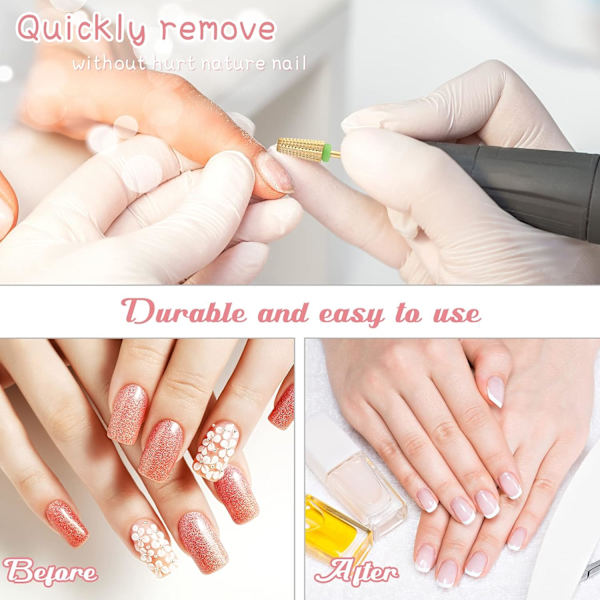3 st Nail CaREide 5 i 1-bit, nagelborrset - 2-vägs rotation för användning med både vänster och höger hand, 3/32 tum skaftstorlek