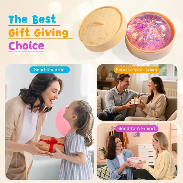 Sockerglittrande Dumpling Squishy Mystery Box, Viral Bao Bun Klämleksak, Stresslindrande Present (Guld)