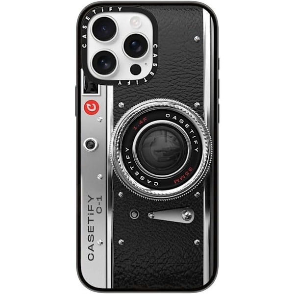 Kompakt iPhone 16 Pro Max-fodral [Lättviktigt / 4 fot 2X Militärklass Fallskydd / Smalt] - Körsbär - Klar Svart Camera Case - Classic iPhone 16 Pro Max