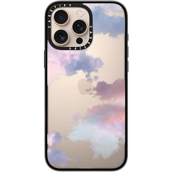 Kompakt iPhone 16 Pro Max Deksel [Lettvekt / 1,2 m 2X Militær Grad Fallbeskyttelse/Slank] - Kirsebær - Klar Svart Clouds iPhone 16 Pro Max